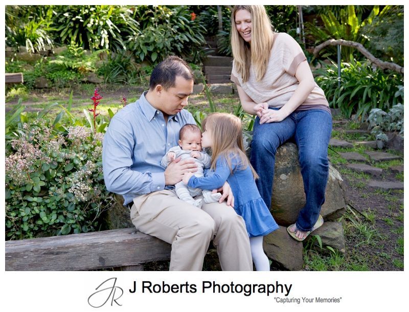 Extended Family Portrait Photography on Location in Sydney at Wendy Whiteley Secret Garden Lavender Bay